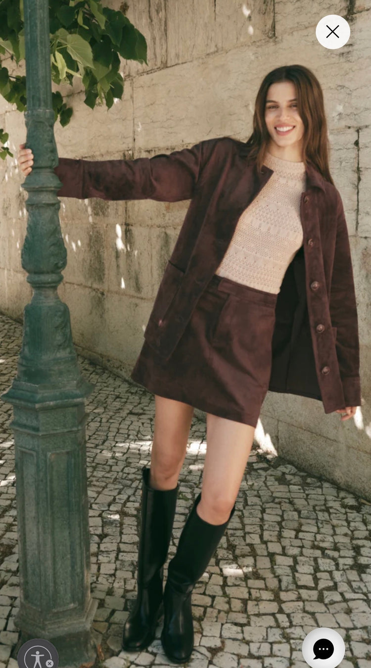 ZK263360 Perri Suede Mini Skirt