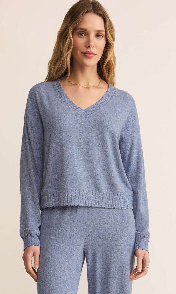 ZLT254699 Courtney LS Top Blue Velvet