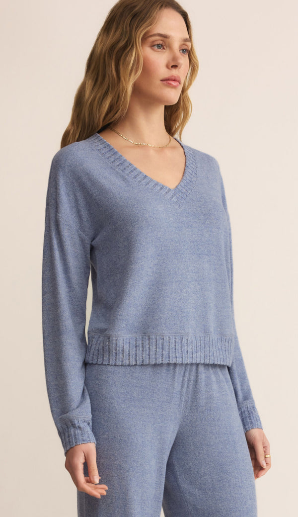 ZLT254699 Courtney LS Top Blue Velvet