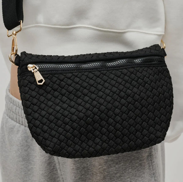 Ethereal - Woven NeopreneCrossbody Bag- Black