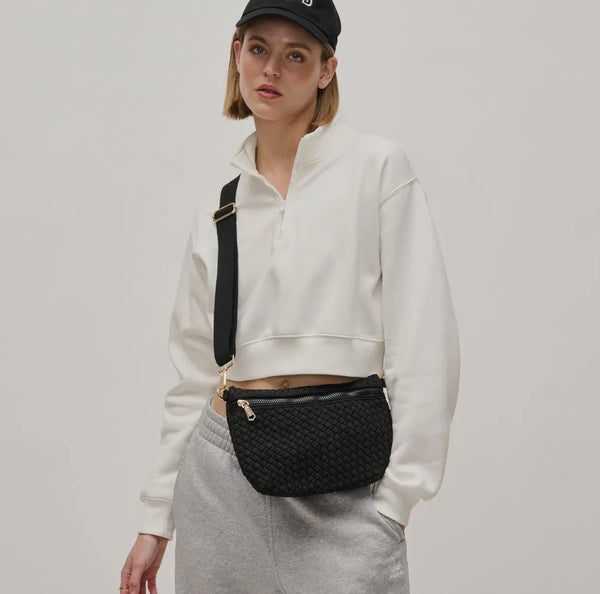 Ethereal - Woven NeopreneCrossbody Bag- Black