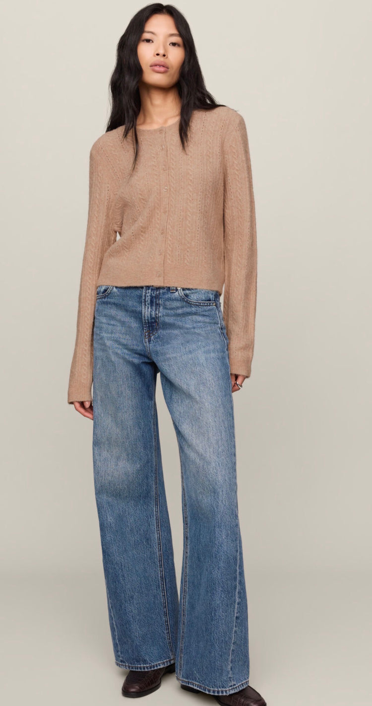 ZW263444 Medina Pointelle Cardigan - Macaroon