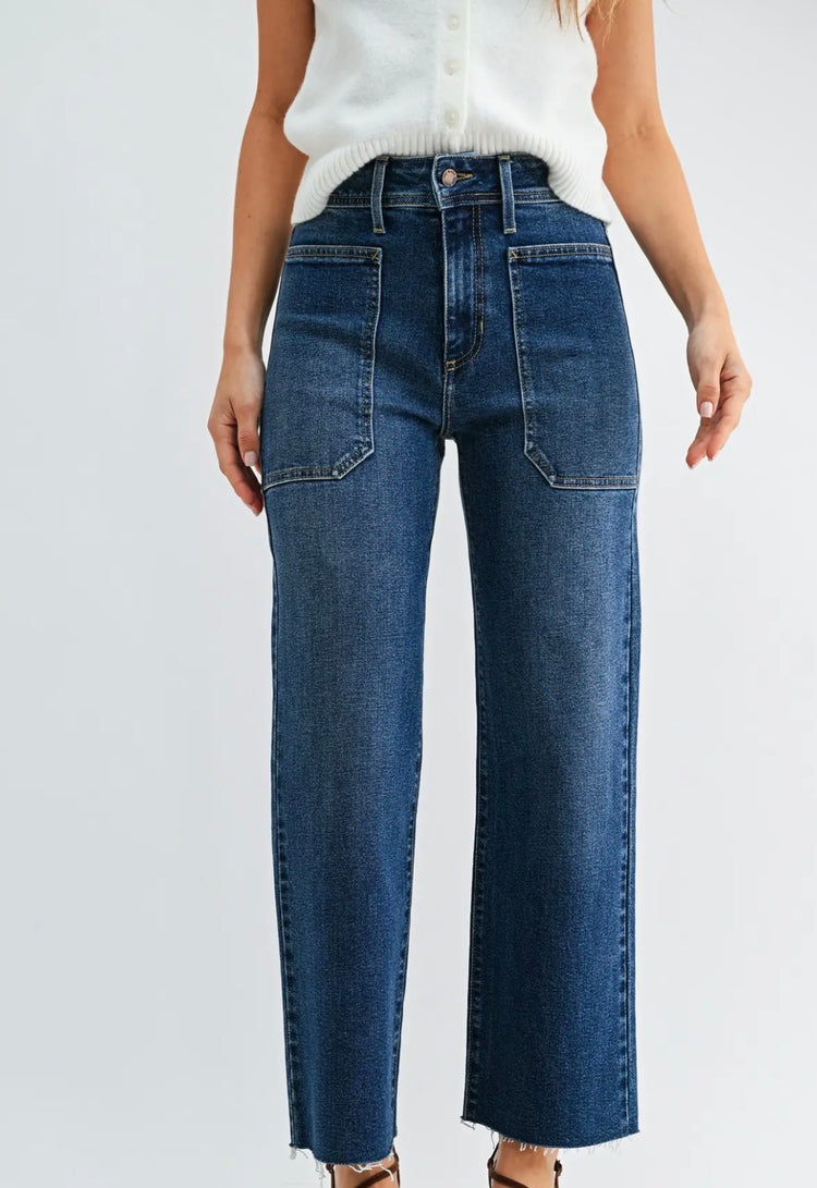 BP353 High Rise Utility Pant- Dark Wash