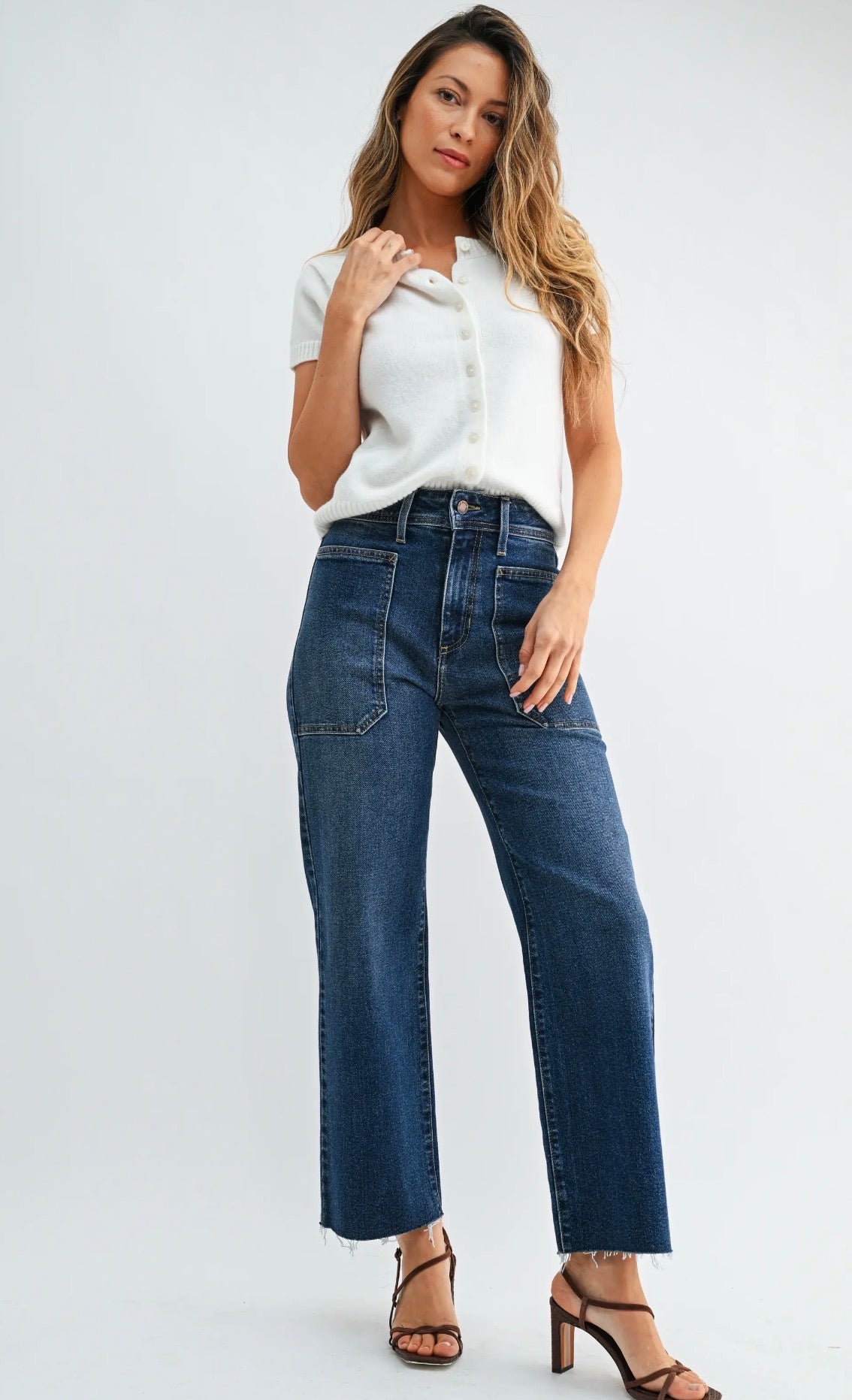 BP353 High Rise Utility Pant- Dark Wash