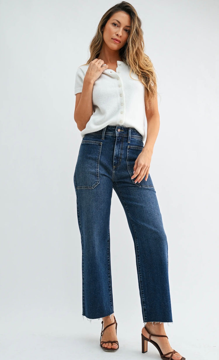BP353 High Rise Utility Pant- Dark Wash