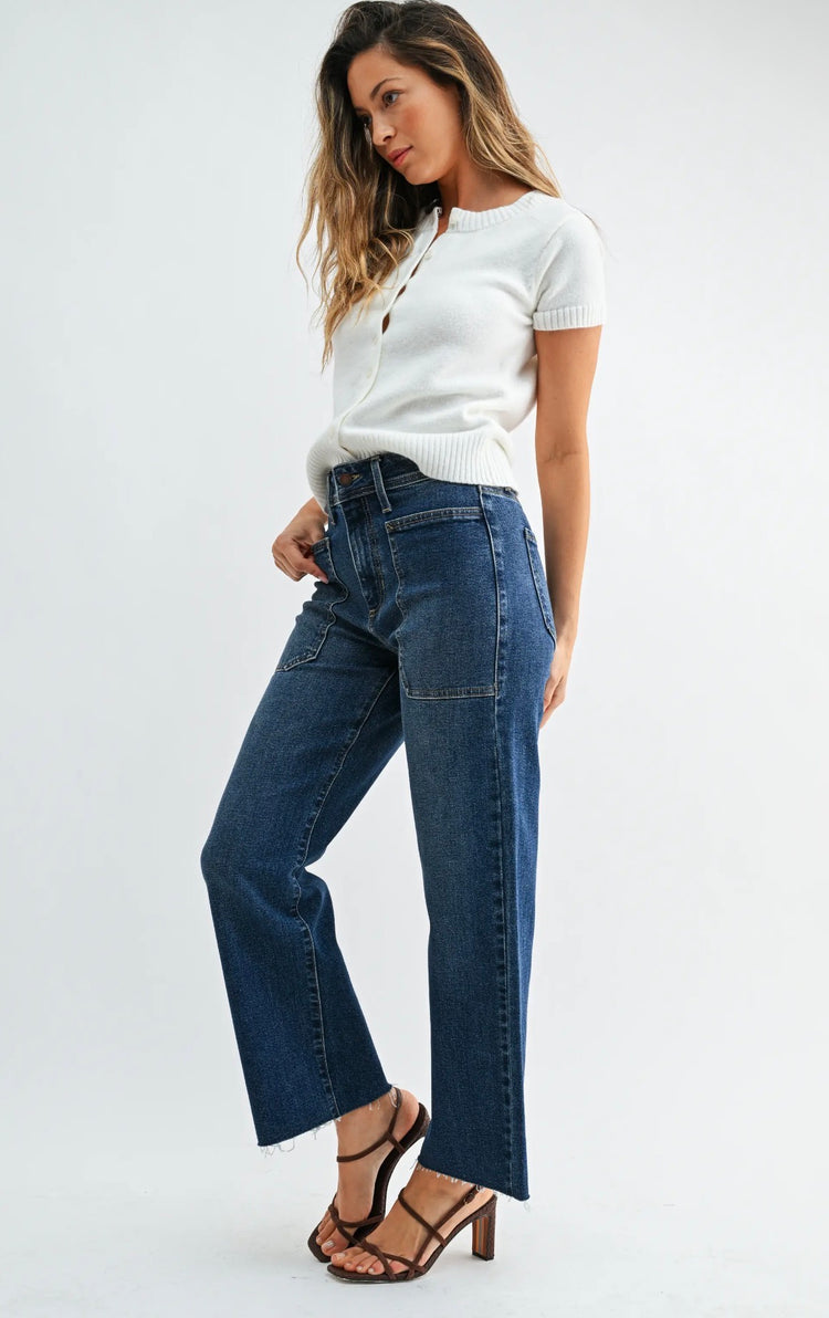 BP353 High Rise Utility Pant- Dark Wash