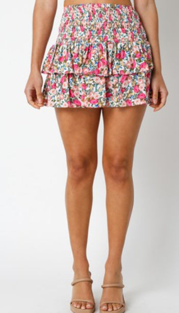 2400-578lsj Floral Mini Skirt
