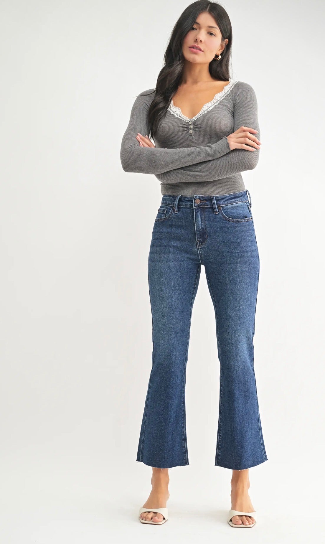 JP180 Scissor Cropped Flare Jean