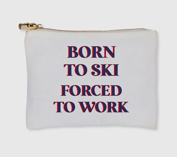Toss Designs Flat Zip- Born to Ski