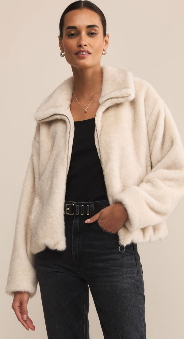 ZJ253278 Amethyst Faux Fur Jacket
