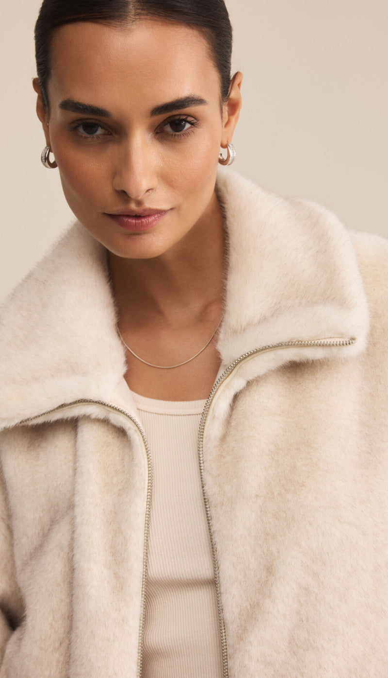 ZJ253278 Amethyst Faux Fur Jacket