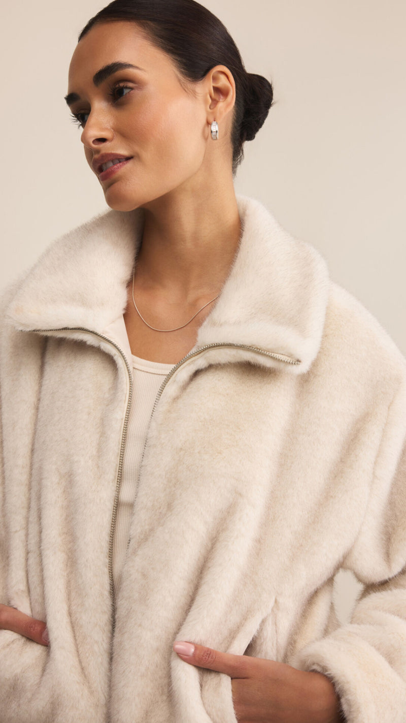 ZJ253278 Amethyst Faux Fur Jacket