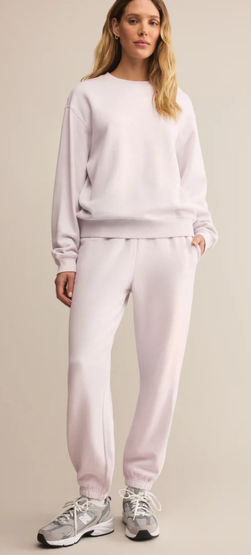 ZT253861 Classic Boyfriend Sweatshirt - Lavender Ice