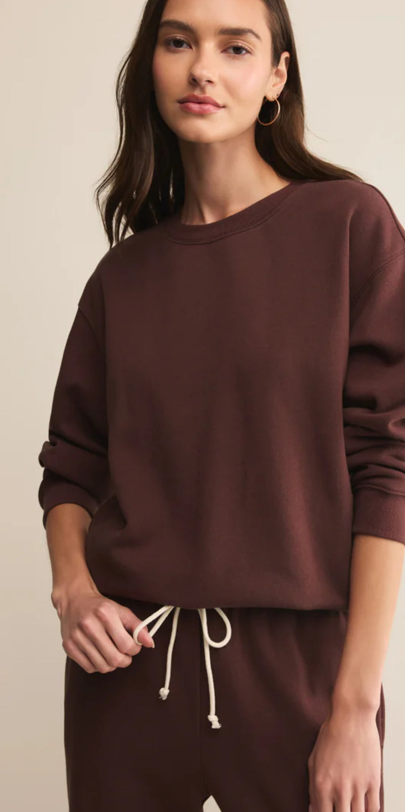 ZT253861 Classic Boyfriend Sweatshirt - Sandalwood