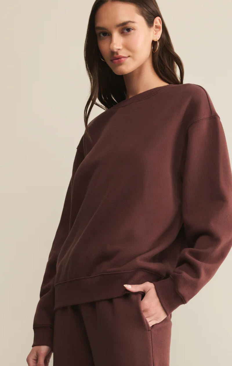 ZT253861 Classic Boyfriend Sweatshirt - Sandalwood
