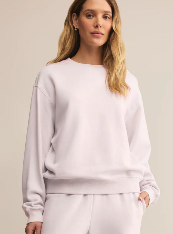 ZT253861 Classic Boyfriend Sweatshirt - Lavender Ice