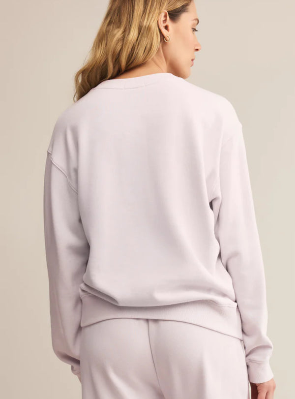 ZT253861 Classic Boyfriend Sweatshirt - Lavender Ice