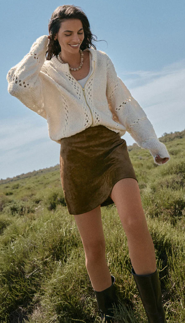 ZK253337 Ciera Suede Skirt