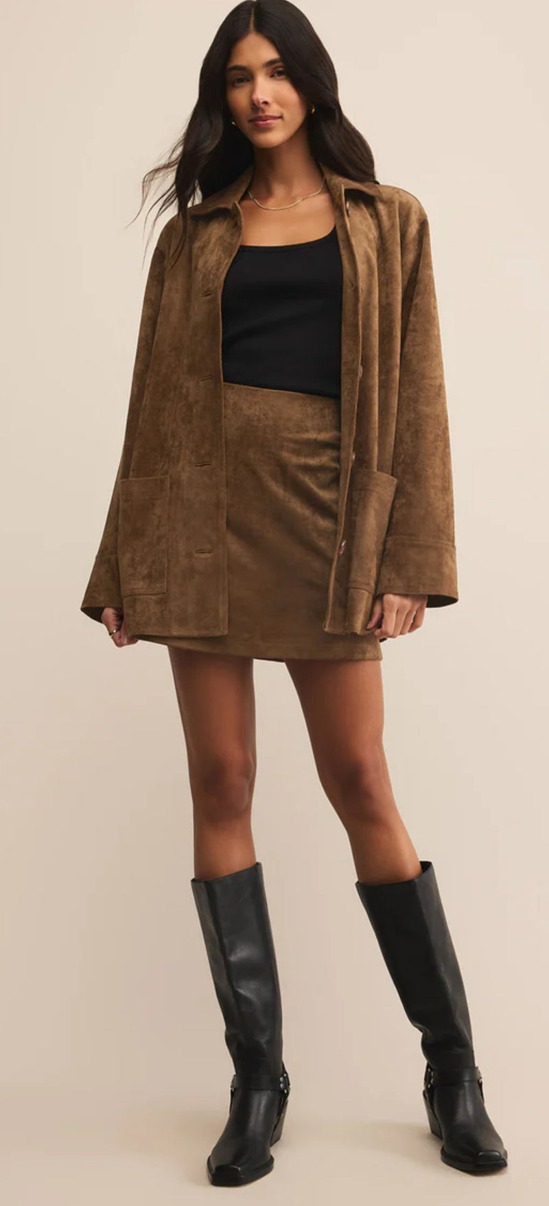 ZK253337 Ciera Suede Skirt