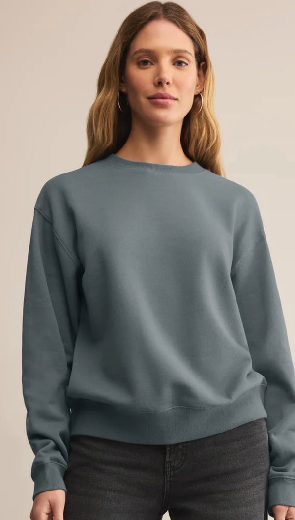 ZT253861 Classic Boyfriend Sweatshirt - Storm Cloud