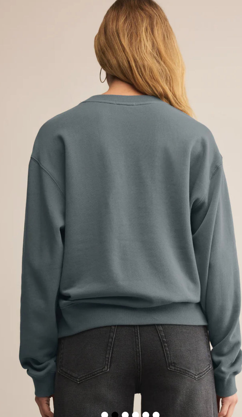 ZT253861 Classic Boyfriend Sweatshirt - Storm Cloud