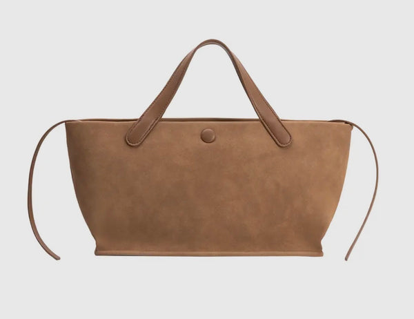 BD1005TN Jill Tan Vegan Suede Tote Bag