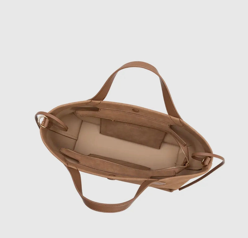 BD1005TN Jill Tan Vegan Suede Tote Bag