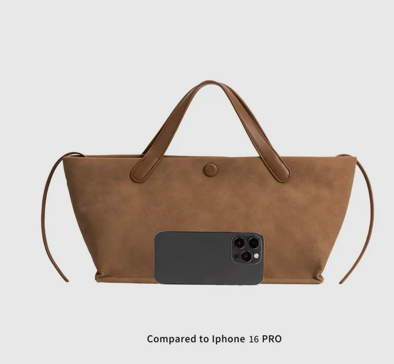 BD1005TN Jill Tan Vegan Suede Tote Bag