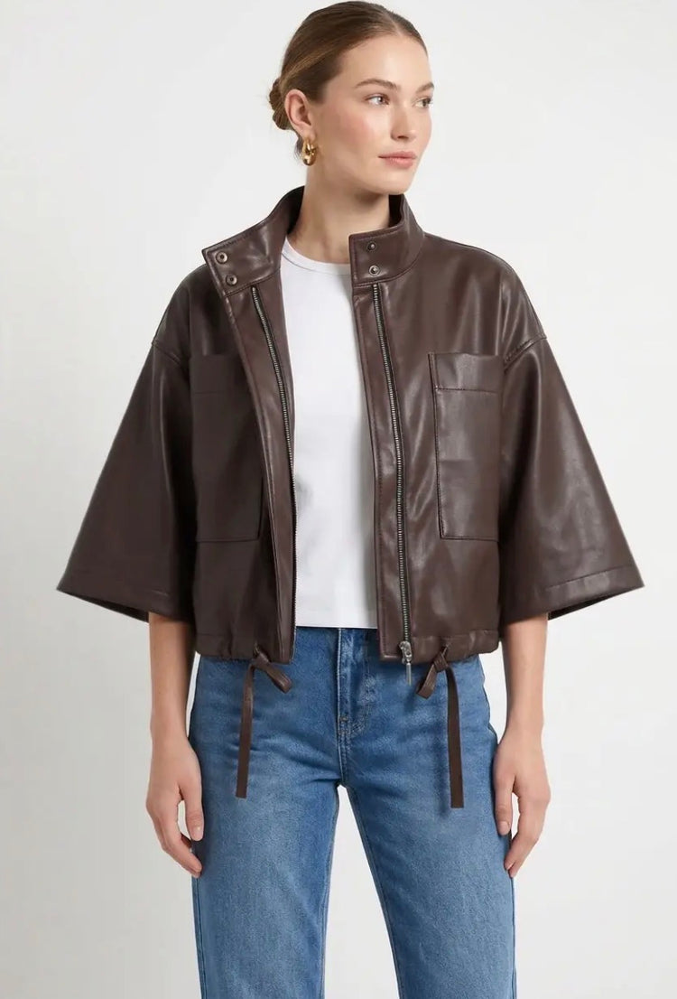Boxy Vegan Leather Jacket