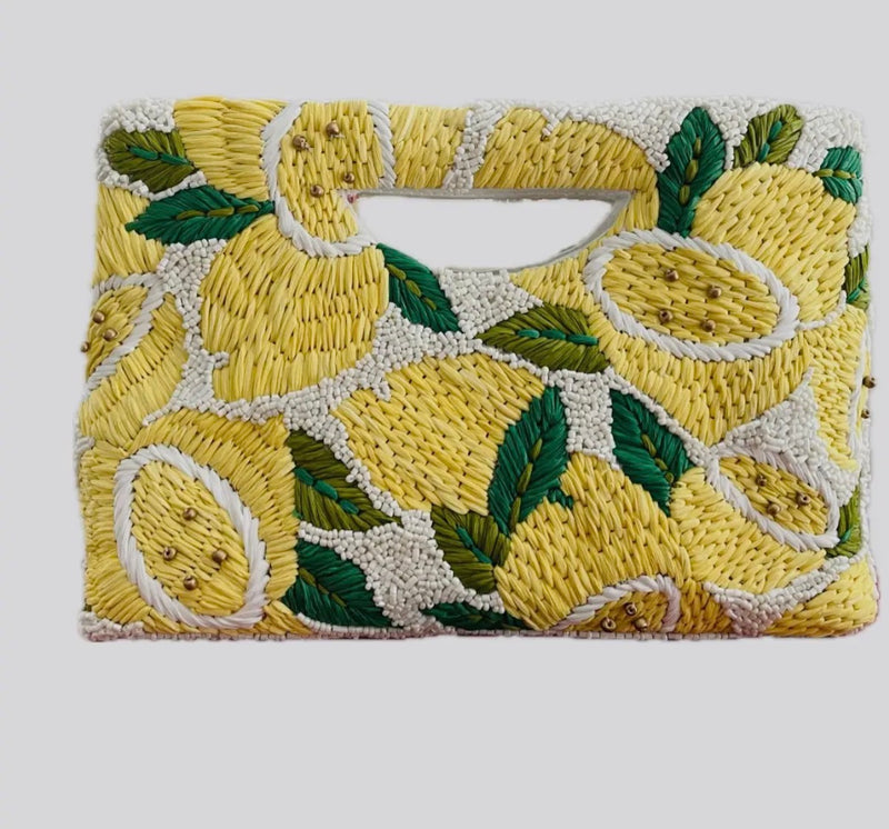 5014 Raffia Lemons Clutch