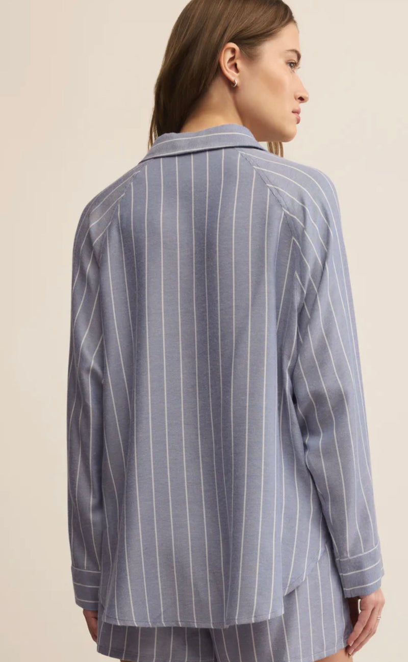 ZT253834 River Plaid Button Up - Blue Velvet