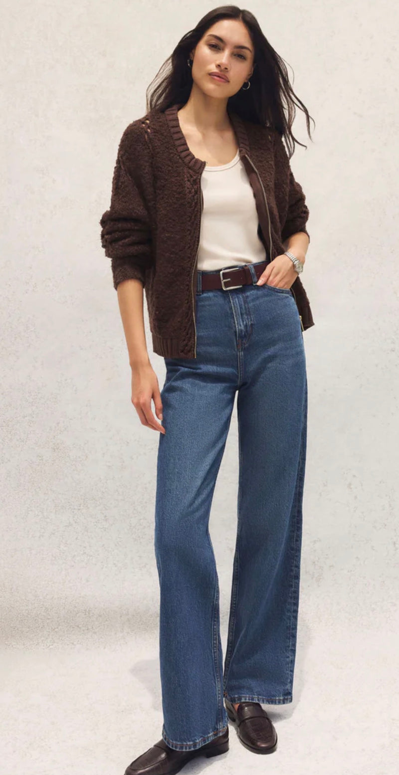 ZJ253365 Sundance Sweater Jacket-Chocolate Cherry