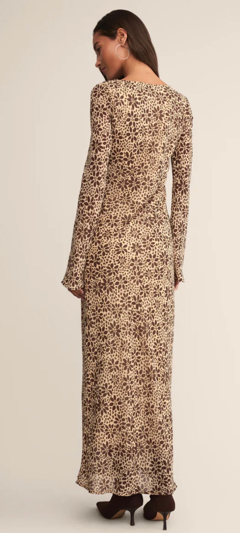 ZD254887 Campbell Floral Maxi Dress-Chocolate Cherry