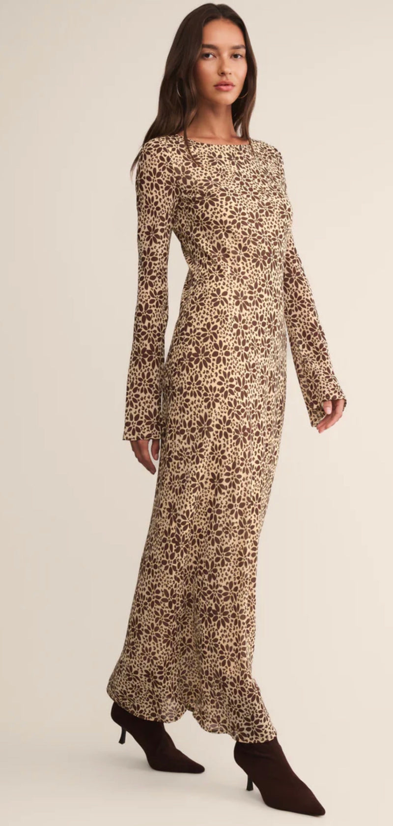 ZD254887 Campbell Floral Maxi Dress-Chocolate Cherry