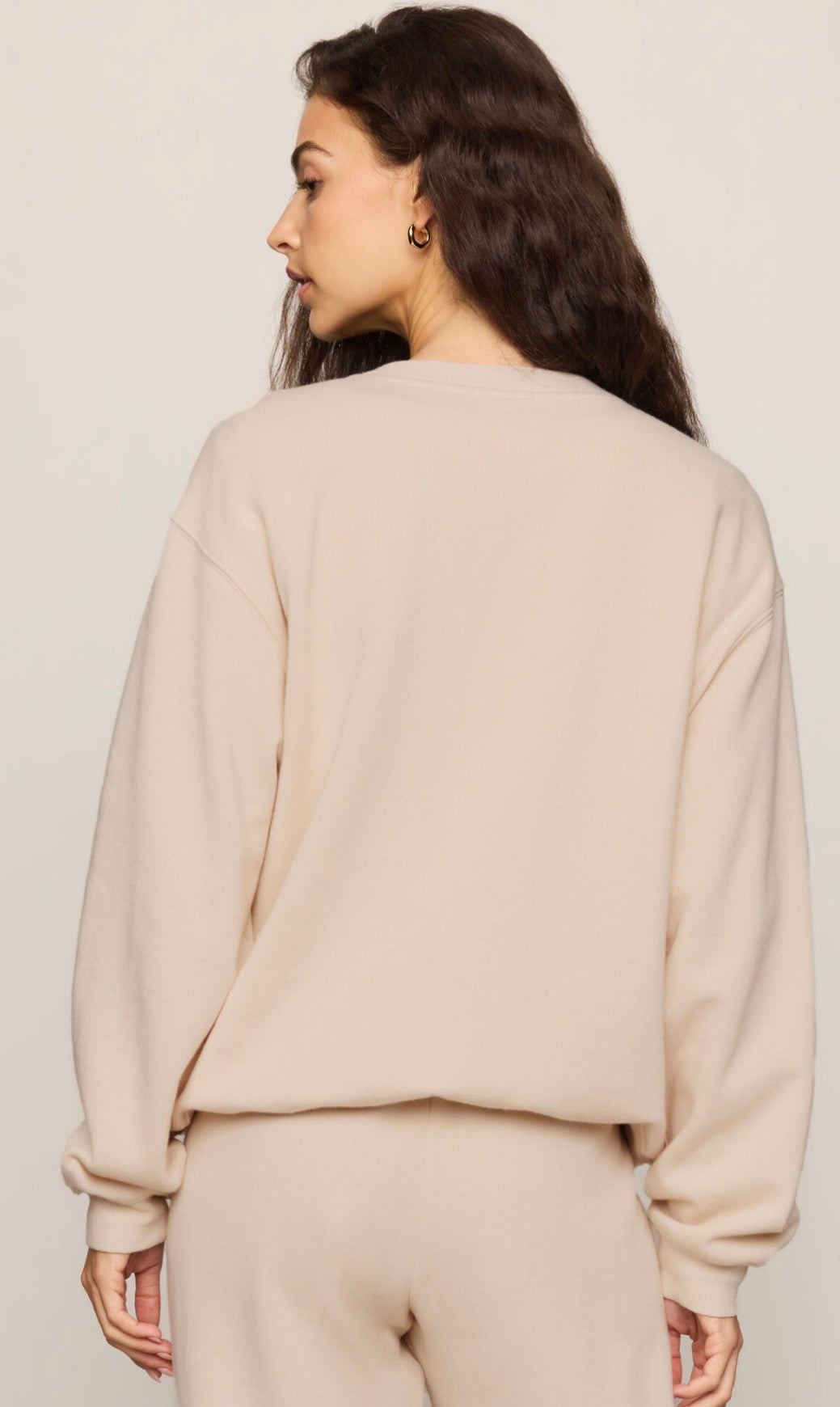 ZT254924 Classic Boyfriend Sweatshirt-Frosted Pearl