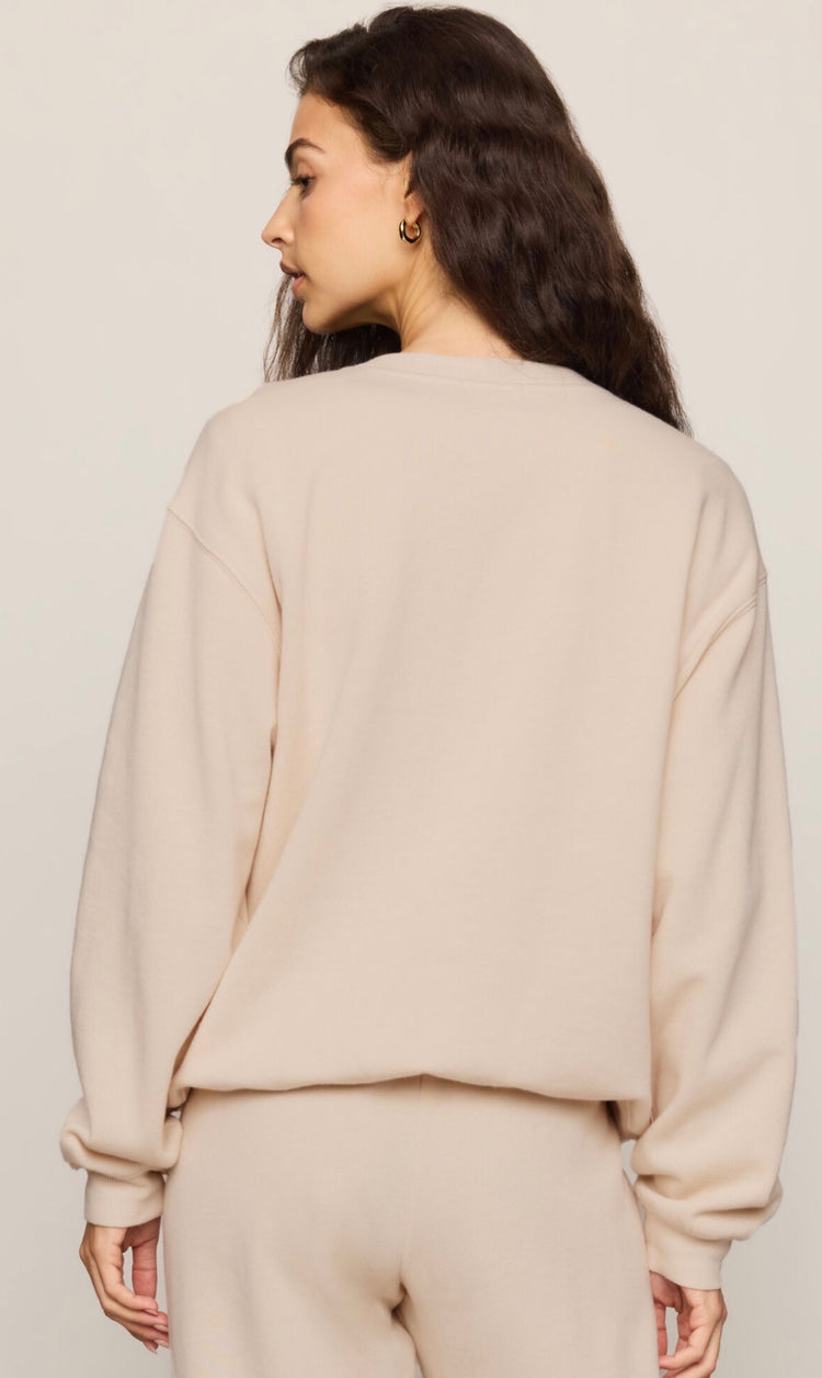 ZT254924 Classic Boyfriend Sweatshirt-Frosted Pearl