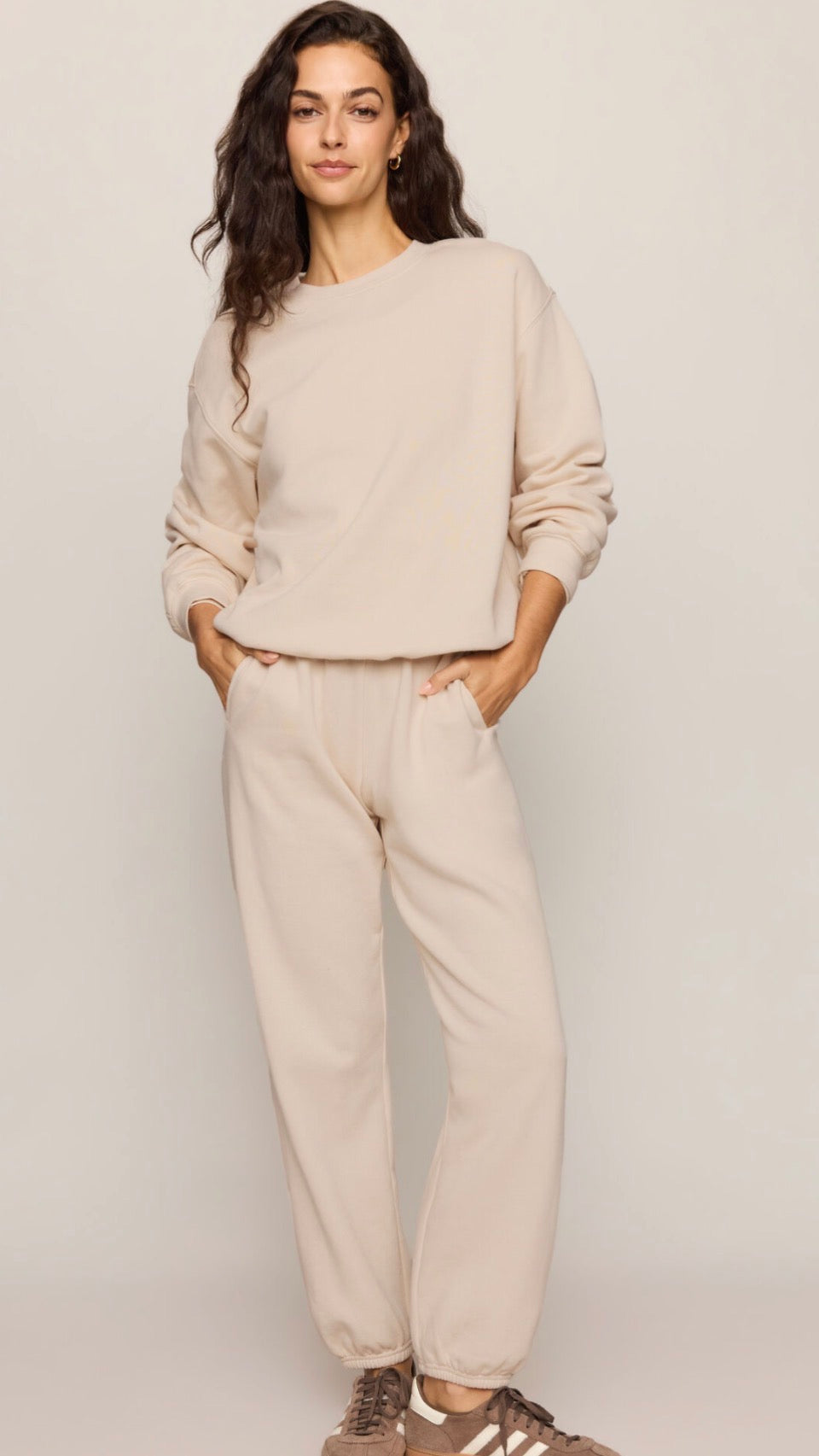 ZT254924 Classic Boyfriend Sweatshirt-Frosted Pearl