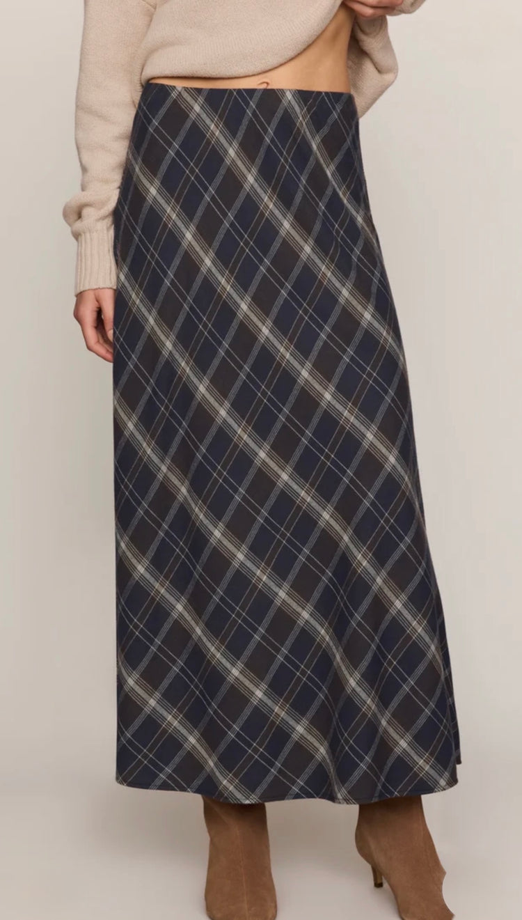 ZK264201 Crestview Plaid Maxi Skirt