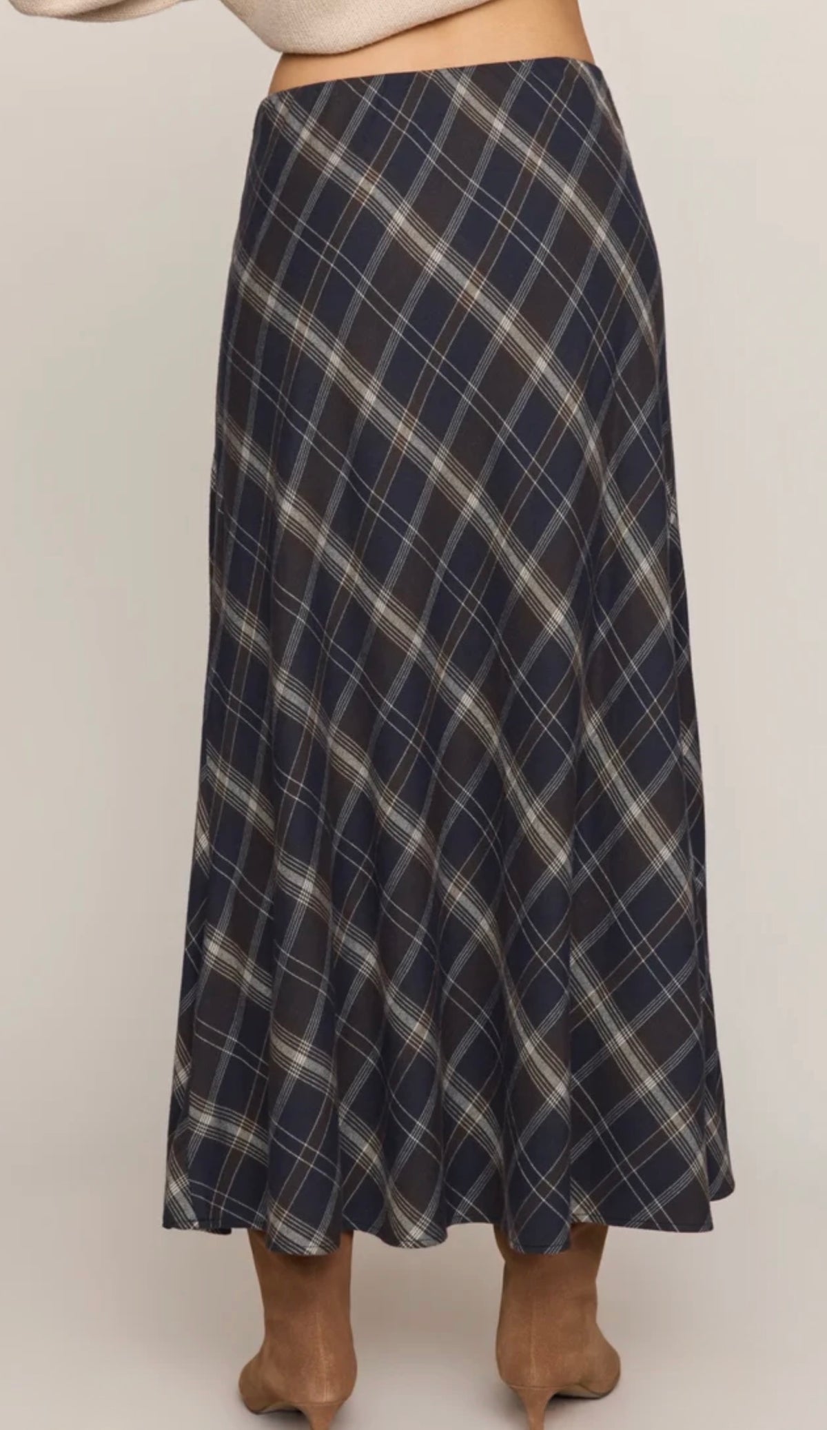 ZK264201 Crestview Plaid Maxi Skirt