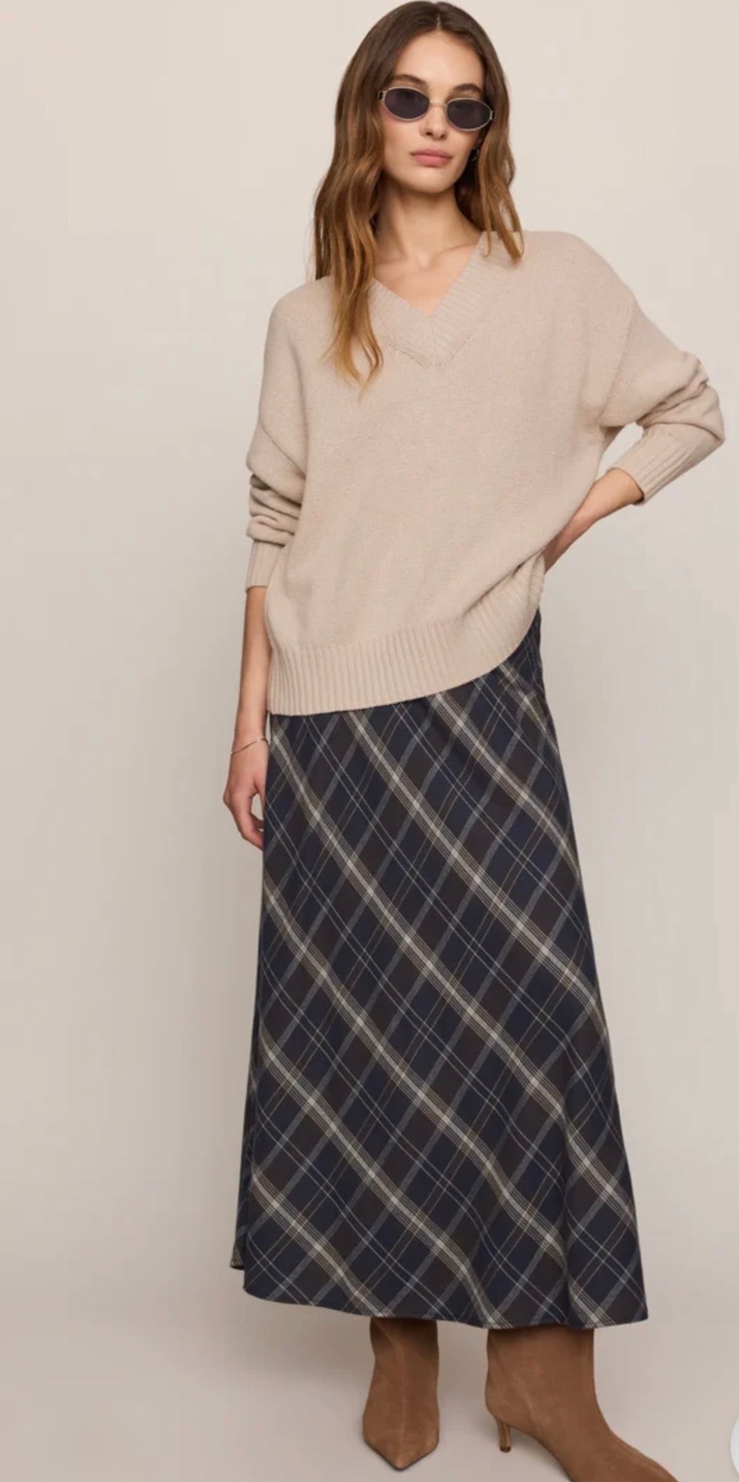 ZK264201 Crestview Plaid Maxi Skirt