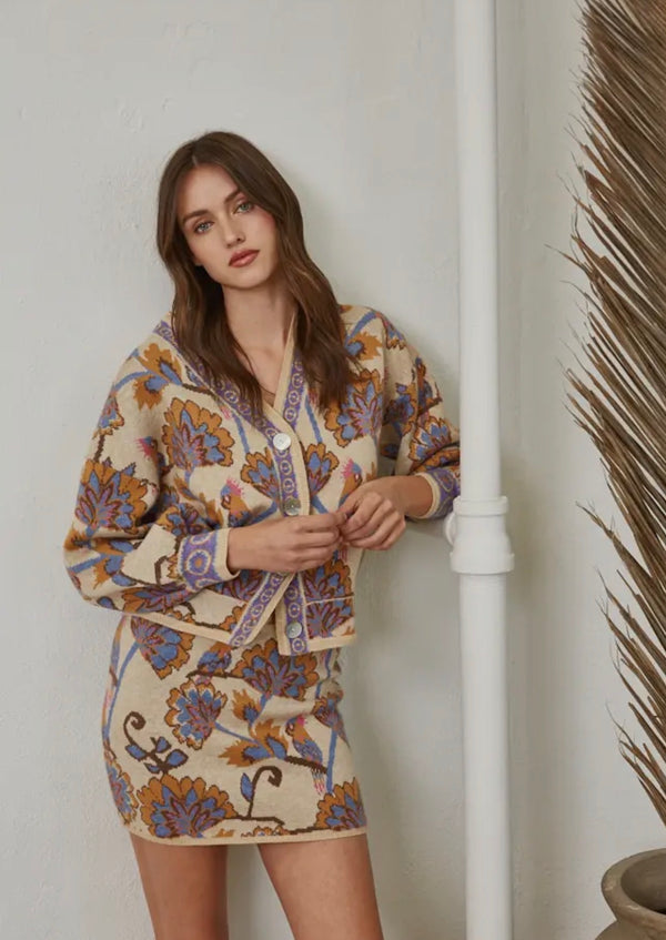 FW15731 Jacquard Knit Cardigan