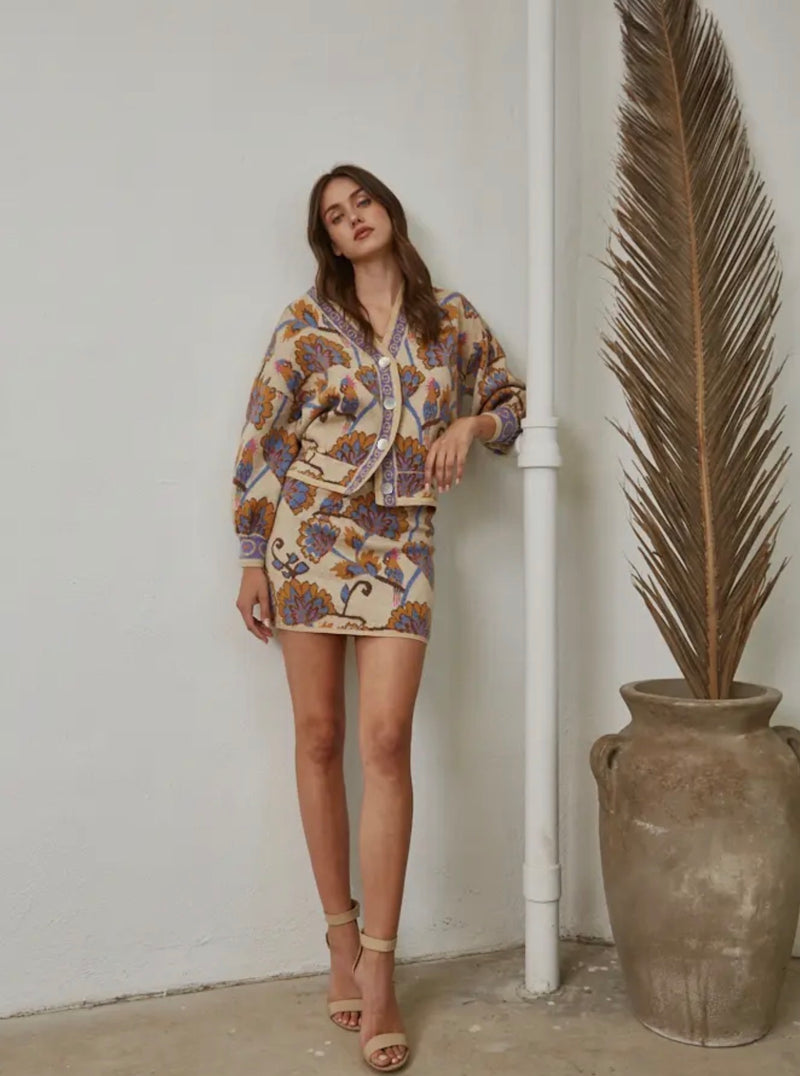FW15731 Jacquard Knit Cardigan