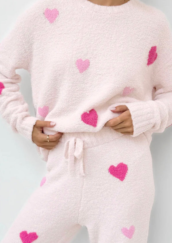 RPF1230SE Fuzzy Lounge Set Pink Hearts