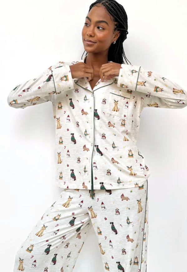 RPF2037SE Flora Pillow Soft Santa Paws Pajama Set