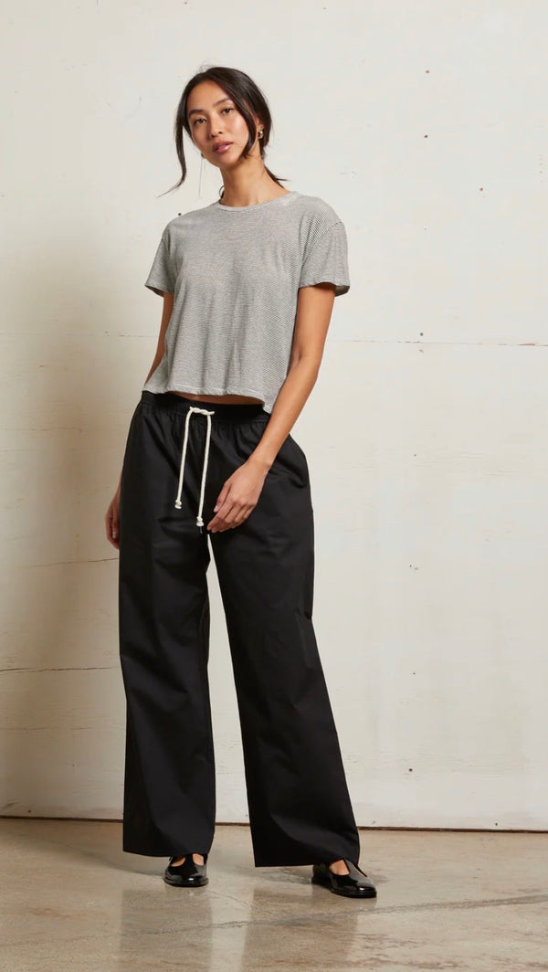 T68-Harley SS Boxy Tee- Ivory/Black Stripe