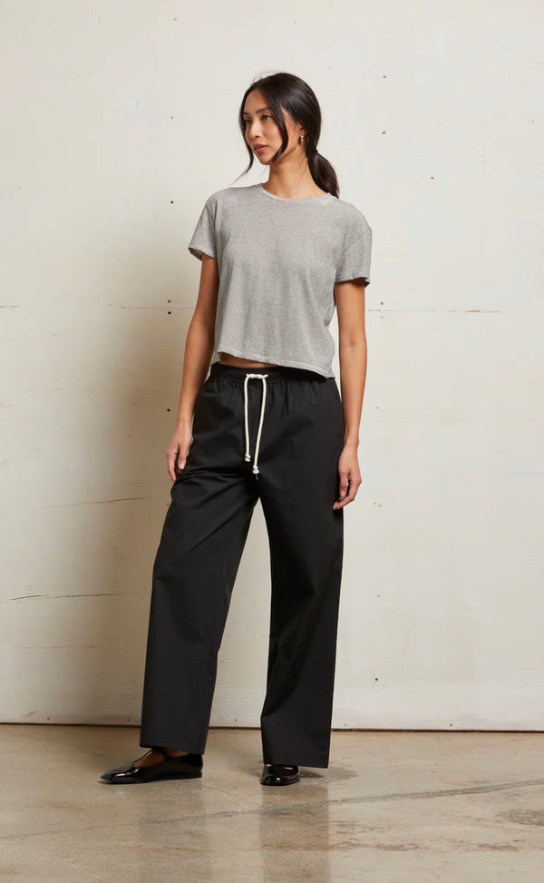 T68-Harley SS Boxy Tee- Ivory/Black Stripe