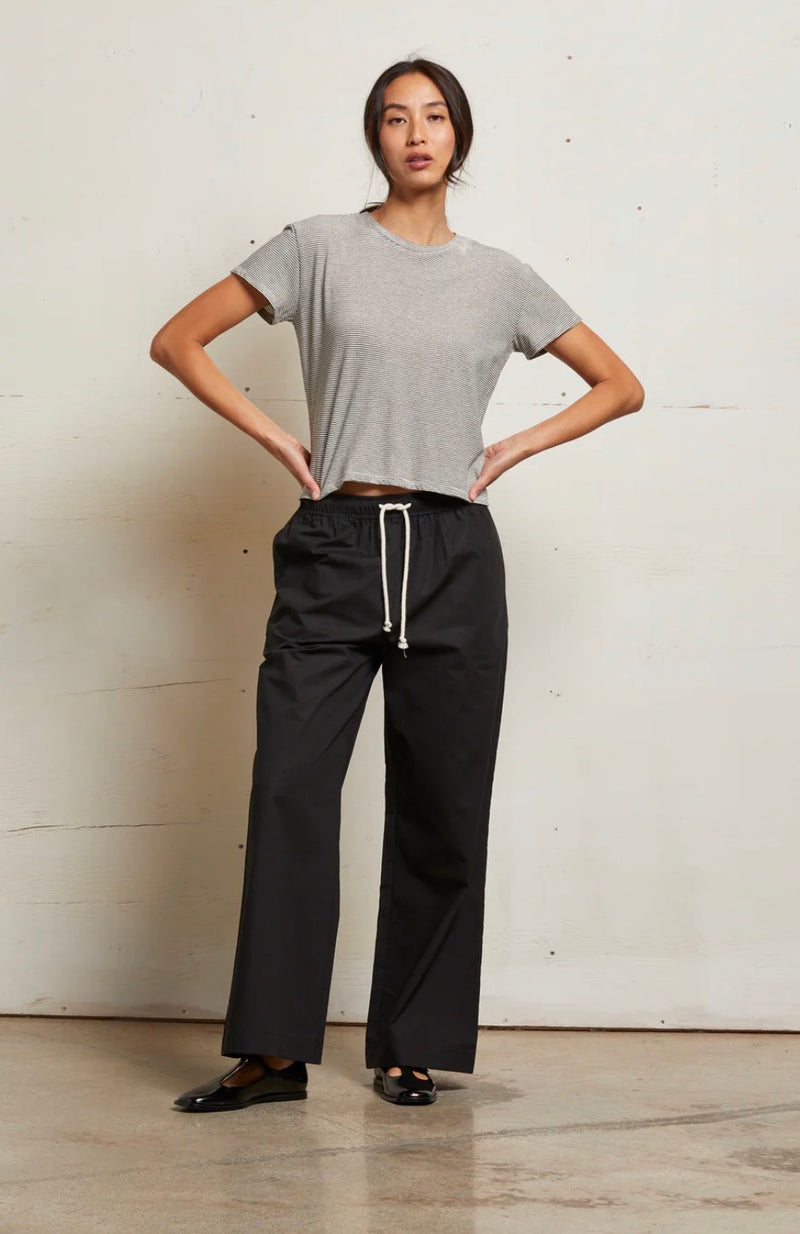 T68-Harley SS Boxy Tee- Ivory/Black Stripe