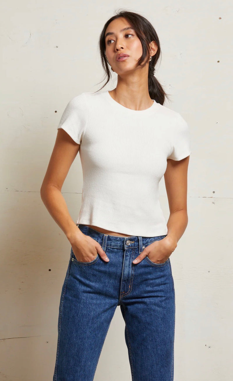 T284-Gabby Sweater Rib SS Crew Neck