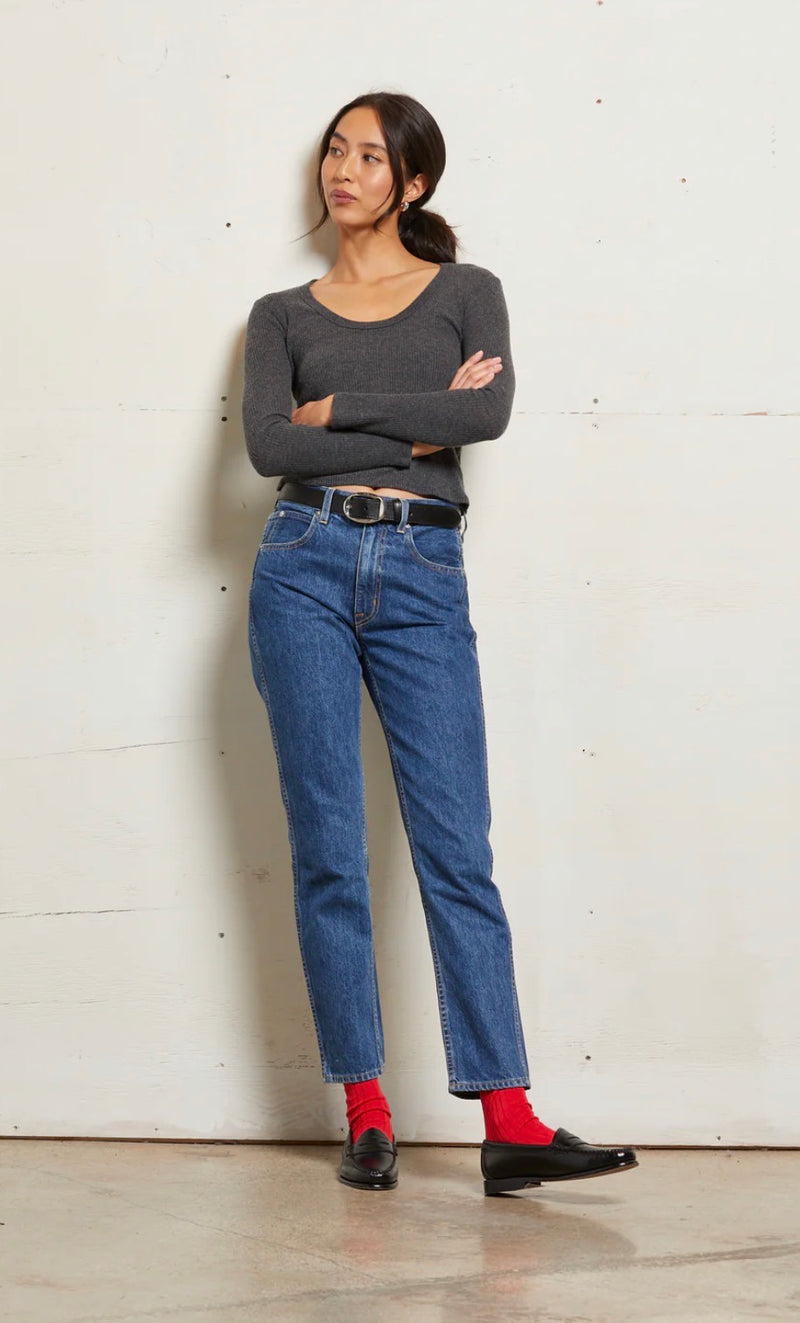 T283-Josie Sweater Rib LS Top