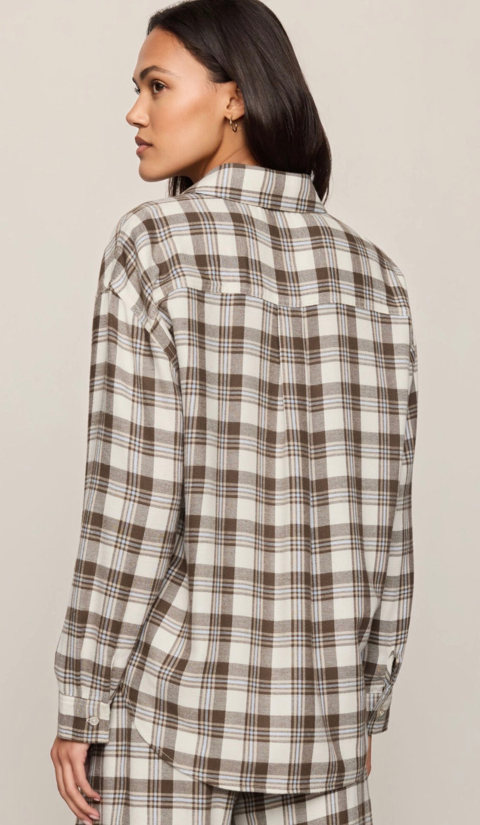 ZT253834 River Plaid Button Up Top